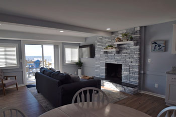 Living room overlooking Anchor Bay